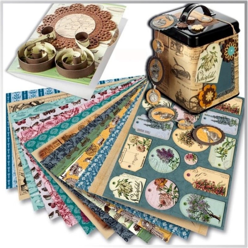 ΧΑΡΤΟΝΙΑ FOLIA MOTIVE VINTAGE 24χ34 ΑΣΟΡΤΙ 26τεμ. (13τεμ.80gr και 13τεμ.270gr)