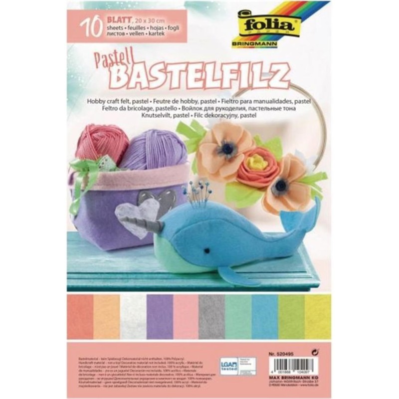 ΤΣΟΧΑ FOLIA 20Χ30 150gr ΑΣΟΡΤΙ PASTEL ( πακ.10φ.)