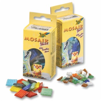 ΜΩΣΑΙΚΟ GLASS FOLIA  10x10mm  ΚΟΥΤΙ 300τεμ. ΑΣΟΡΤΙ 10 χρώματα