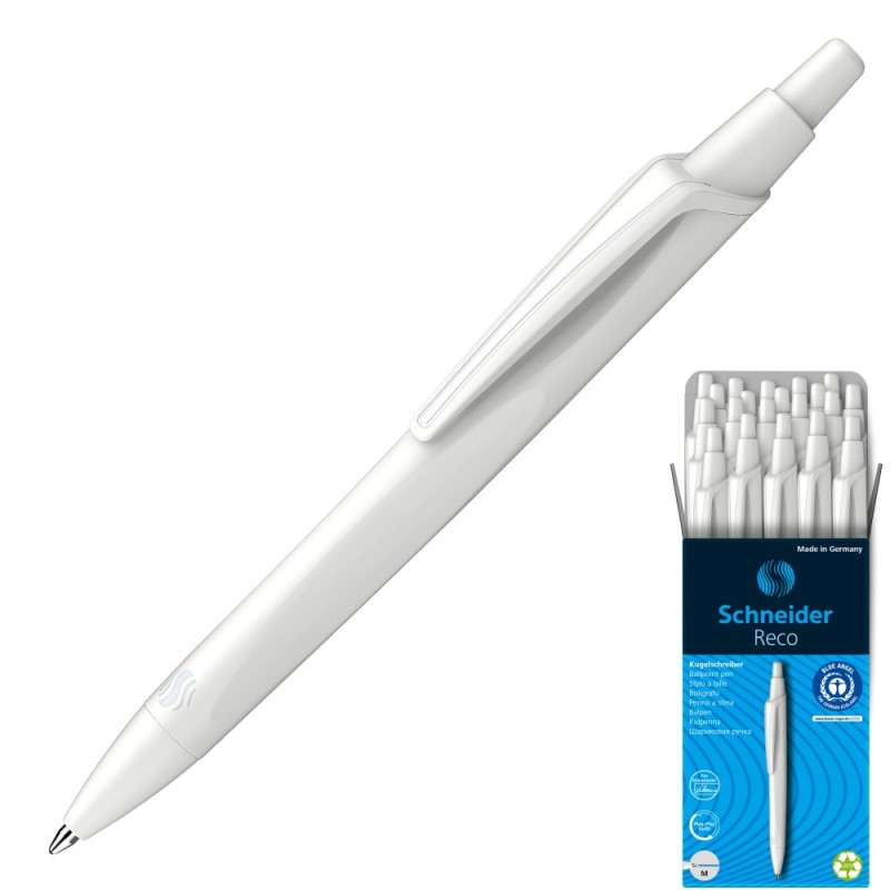 ΣΤΥΛΟ SCHNEIDER RECO ΑΥΤΟΜΑΤΟ ΛΕΥΚΟ (μπλε χρώμα)