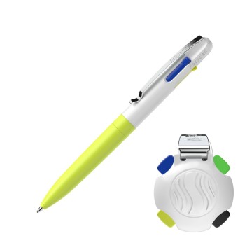 ΣΤΥΛΟ SCHNEIDER TAKE 4 (τετράχρωμο neon yellow-white στέλεχος)