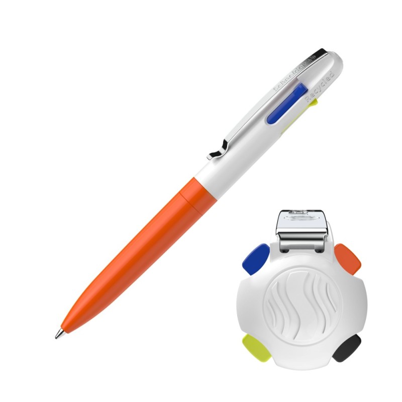 ΣΤΥΛΟ SCHNEIDER TAKE 4 (τετράχρωμο neon orange-white στέλεχος)