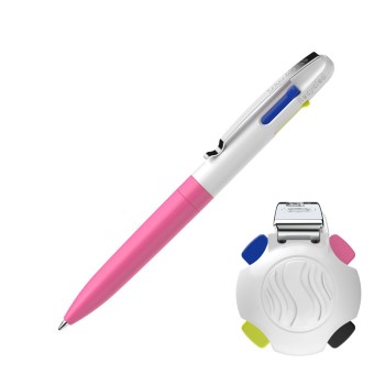 ΣΤΥΛΟ SCHNEIDER TAKE 4 (τετράχρωμο neon pink-white στέλεχος)