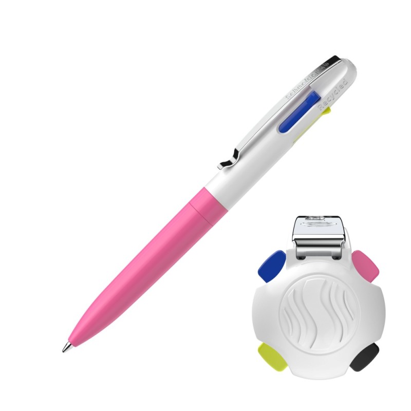 ΣΤΥΛΟ SCHNEIDER TAKE 4 (τετράχρωμο neon pink-white στέλεχος)