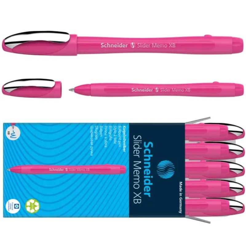 ΣΤΥΛΟ SCHNEIDER SLIDER ΜΕΜΟ ΧΒ ΜΠΛΕ (ροζ στέλεχος)
