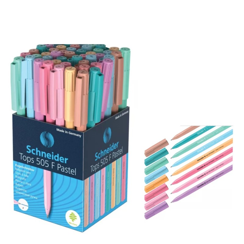 ΣΤΥΛΟ SCHNEIDER TOPS 505 F ΑΣΟΡΤΙ PASTEL (μπλέ γραφή)