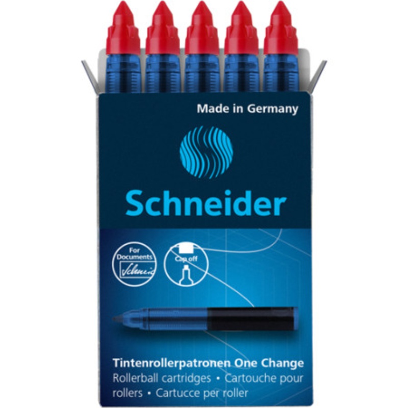 ΑΜΠΟΥΛΕΣ SCHNEIDER ROLLERBALL CARTRIDGE ONE CHANGE ΚΟΚΚΙΝΟ