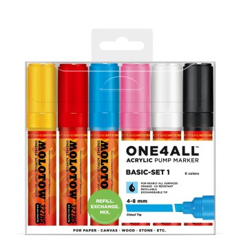 ΜΑΡΚΑΔΟΡΟΙ MOLOTOW ONE4ALL 327HS 4-8mm (σετ 6 τεμ.) BASIC-SET 1