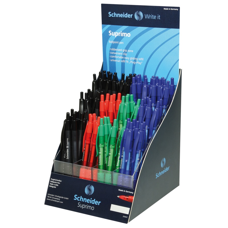 ΒΙΤΡΙΝΑ ΣΤΥΛΟ SCHNEIDER ΑΥΤΟΜΑΤΟ SUPRIMO (stand 80τεμ.)