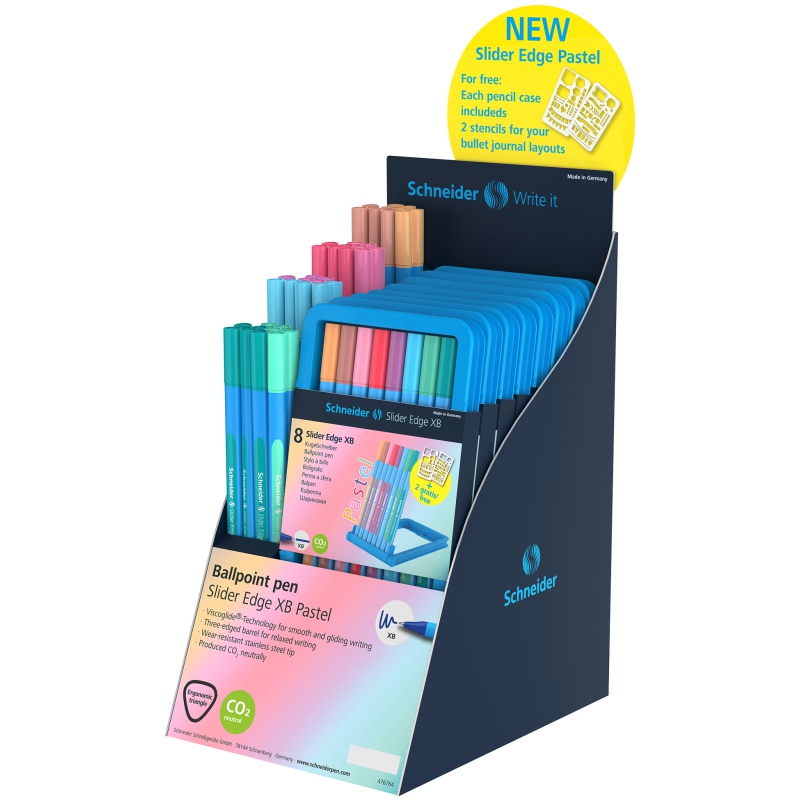 ΒΙΤΡΙΝΑ ΣΤΥΛΟ SCHNEIDER SLIDER EDGE ΧΒ PASTEL (stand 104 τεμ.)