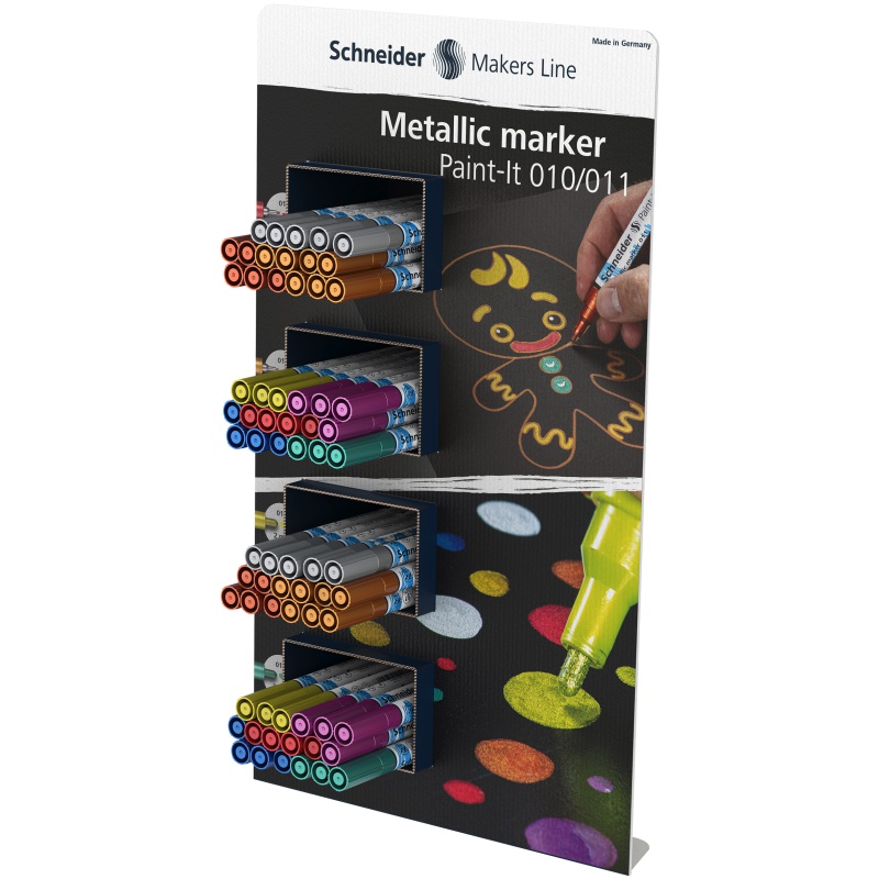 ΒΙΤΡΙΝΑ ΜΑΡΚΑΔΟΡΟΙ SCHNEIDER METALIC PAINT-IT 010/011  (stand 70τεμ.)