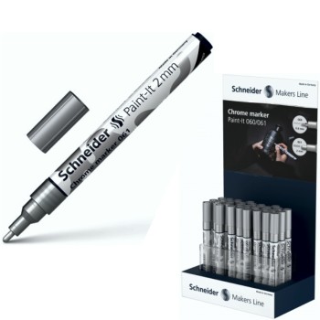 ΒΙΤΡΙΝΑ ΜΑΡΚΑΔΟΡΟΙ SCHNEIDER PAINT-IT 060/061 CHROME METALIC (0.8-2mm) 30τεμ.