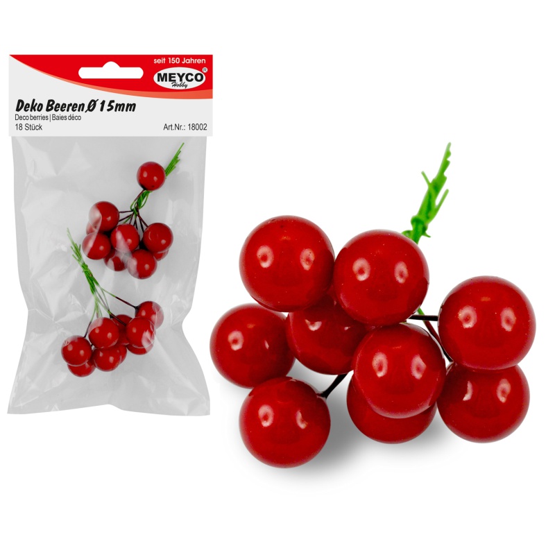 ΔΙΑΚΟΣΜΗΤΙΚΑ ΧΡΙΣΤΟΥΓΕΝΝΩΝ ΜΟΥΡΑ Φ15mm  ΣΕΤ 18τεμ.