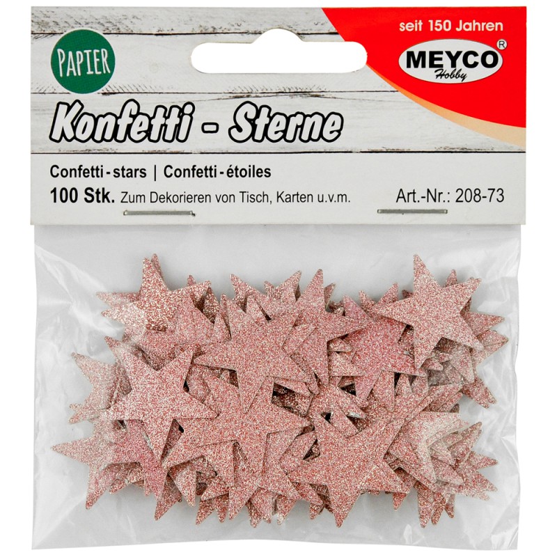 ΔΙΑΚΟΣΜΗΤΙΚΑ ΧΑΡΤΙΝΑ ΑΣΤΕΡΙΑ GLITTER ΡΟΖ Φ20mm 100τεμ.