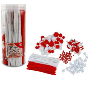 ΔΙΑΚΟΣΜΗΤΙΚΑ ΧΡΙΣΤΟΥΓΕΝΝΩΝ ΣΕΤ ΒΑΖΟ GLITTER ΚΟΚΚΙΝΟ