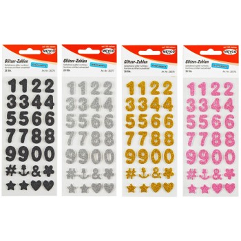 ΑΥΤΟΚΟΛΛΗΤΑ MEYCO ΑΡΙΘΜΟΙ GLITTER PUFFY
