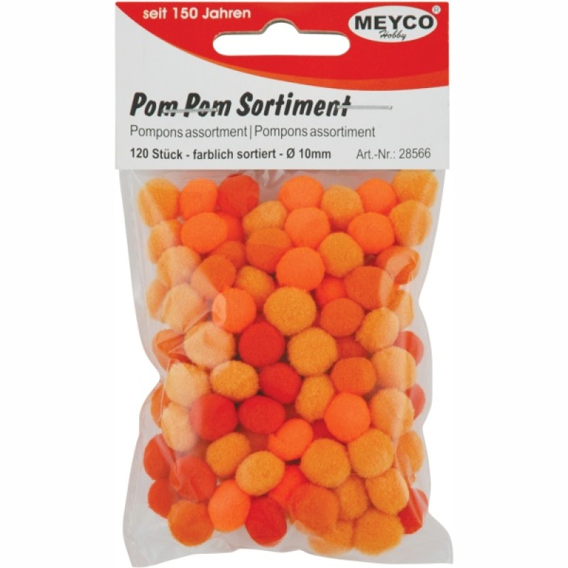 ΠΟΜ-ΠΟΜ ΡΟΜ-ΡΟΜ MEYCO Φ10mm 120τεμ. (αποχρώσεις καφέ-πορτοκαλί)