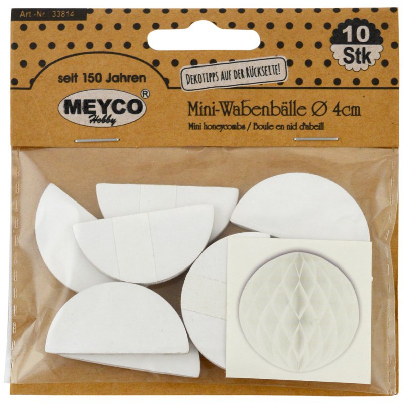 ΚΥΨΕΛΩΤΕΣ ΜΠΑΛΕΣ ΔΙΑΚΟΣΜΗΤΙΚΕΣ MEYCO 4cm 10τεμ. ΛΕΥΚΕΣ