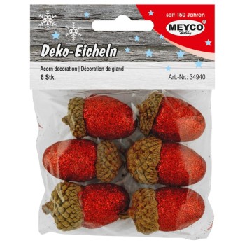 ΔΙΑΚΟΣΜΗΤΙΚΑ ΧΡΙΣΤΟΥΓΕΝΝΩΝ ΒΕΛΑΝΙΔΙΑ GLITTER ΚΟΚΚΙΝΑ ΣΕΤ 6τεμ. (2χ3,5cm)