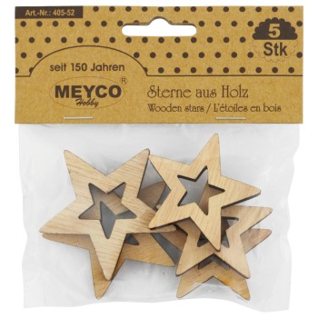 ΞΥΛΙΝΑ ΣΧΗΜΑΤΑ ΑΣΤΕΡΙΑ  ΣΕΤ 5τεμ. (2χ Φ67mm ,3x 48mm)