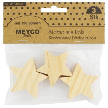 ΞΥΛΙΝΑ ΣΧΗΜΑΤΑ ΑΣΤΕΡΙΑ 1,5cm/Φ 5cm  ΣΕΤ 3τεμ.