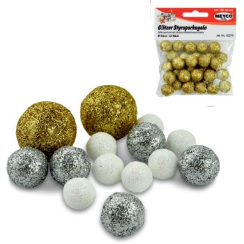 ΦΕΛΙΖΟΛ ΜΠΑΛΕΣ GLITTER ΧΡΥΣΟ ΔΙΑΜΕΤΡΟΣ 20mm Σετ 18τεμ.