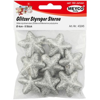 ΦΕΛΙΖΟΛ ΑΣΤΕΡΙΑ GLITTER ΑΣΗΜΙ 40mm Σετ 8τεμ.