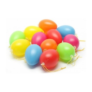 ΠΛΑΣΤΙΚΑ ΑΥΓΑ ΧΡΩΜΑΤΙΣΤΑ 6x4,5cm (πακέτο 12 τεμ. ασορτί)