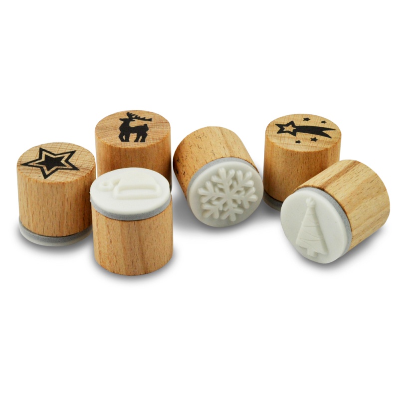 ΣΦΡΑΓΙΔΕΣ ΞΥΛΙΝΕΣ ΧΡΙΣΤΟΥΓΕΝΝΩΝ ΣΕΤ 6τεμ.