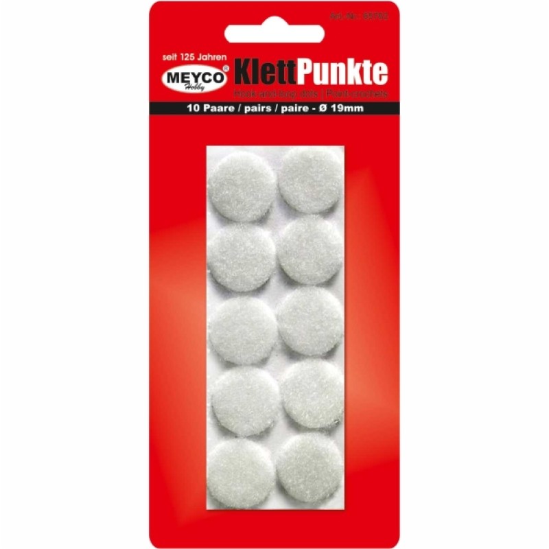 ΑΥΤΟΚΟΛΛΗΤΑ VELKRO ΣΤΡΟΓΓΥΛΑ ΛΕΥΚΑ 19mm 10τεμ.