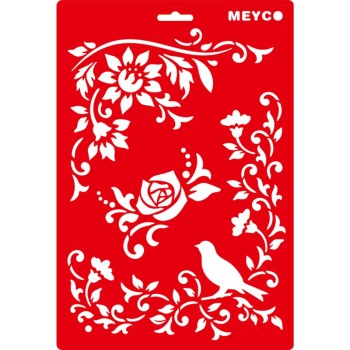 ΣΤΕΝΣΙΛ MEYCO DECOUPAGE 20χ31 BLOSSOMS & BIRD