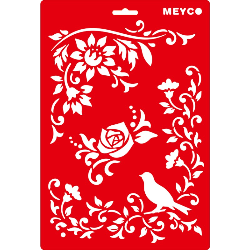 ΣΤΕΝΣΙΛ MEYCO DECOUPAGE 20χ31 BLOSSOMS & BIRD