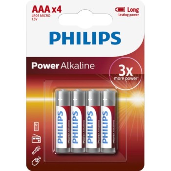ΜΠΑΤΑΡΙΕΣ PHILIPS POWER ΑΛΚΑΛΙΚΕΣ ΜΙΝΙΟΝ ΑΑA ΜΠΛΙΣΤΕΡ 4 τεμ.