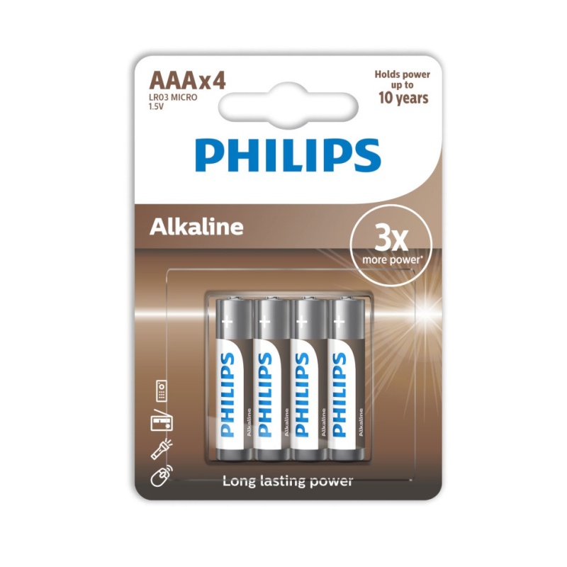 ΜΠΑΤΑΡΙΕΣ PHILIPS ΑΛΚΑΛΙΚΕΣ ΜΙΝΙ ΜΙΝΙΟΝ ΑΑΑ ΜΠΛΙΣΤΕΡ 4 τεμ.