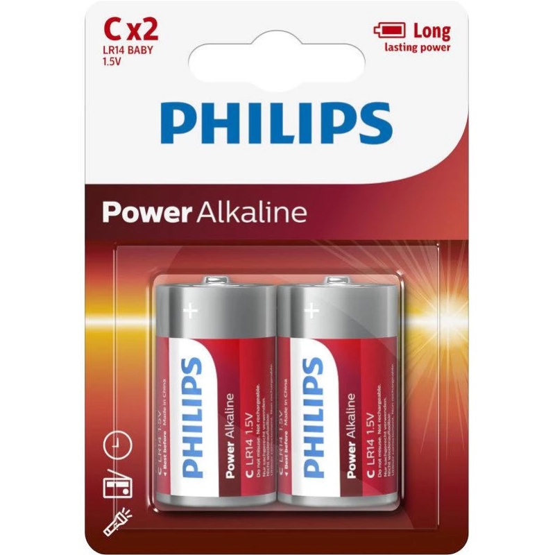 ΜΠΑΤΑΡΙΕΣ PHILIPS ΑΛΚΑΛΙΚΕΣ C ΜΠΛΙΣΤΕΡ 2 τεμ.