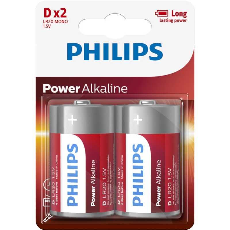 ΜΠΑΤΑΡΙΕΣ PHILIPS ΑΛΚΑΛΙΚΕΣ D ΜΠΛΙΣΤΕΡ 2 τεμ.