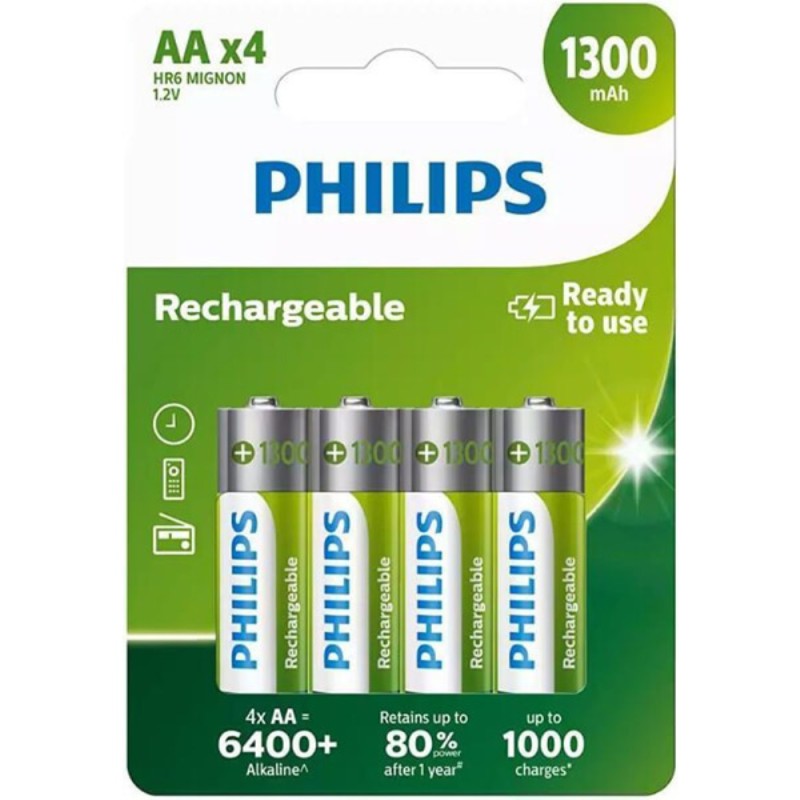 ΜΠΑΤΑΡΙΕΣ PHILIPS ΕΠΑΝΑΦΟΡΤΙΖΟΜΕΝΕΣ ΑΑ ΜΠΛΙΣΤΕΡ 4 τεμ.