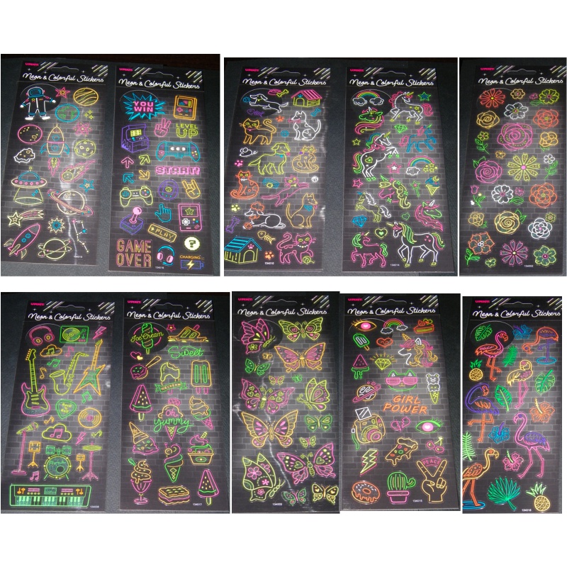 ΑΥΤΟΚΟΛΛΗΤΑ ΝΕΟΝ  (10 σχέδια ασορτί)