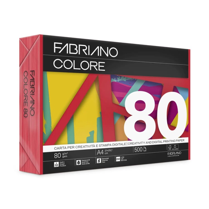 ΧΑΡΤΙ ΦΩΤΟΤΥΠΙΚΟ FABRIANO COLORE Α4 80gr ROSSO (500φ)