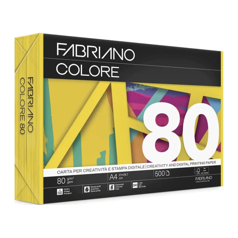 ΧΑΡΤΙ ΦΩΤΟΤΥΠΙΚΟ FABRIANO COLORE Α4 80gr GIALLO (500φ)