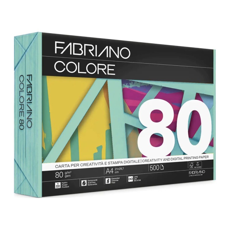ΧΑΡΤΙ ΦΩΤΟΤΥΠΙΚΟ FABRIANO COLORE Α4 80gr ACQUAMARINA (500φ)