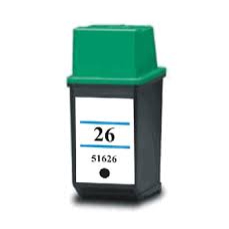 Ink cartridge Black replaces HP 51626A, 26