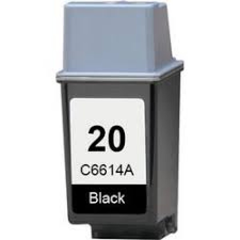 Ink cartridge Black replaces HP C6614DE, 20